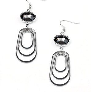 Paparazzi Drop-Dead Glamorous - Silver Earrings